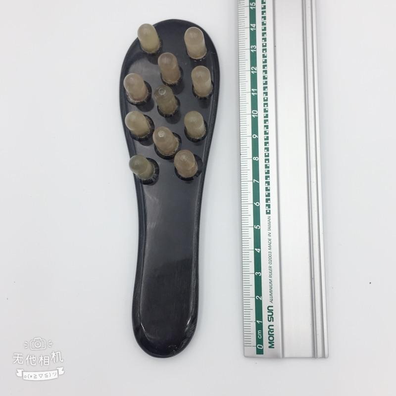 【虎達麥皂陪省團】現貨/黑牛角/牛角梳/按摩梳/攜帶型牛角顆粒梳（小）刮痧 養生 按摩板 美體 美容 不鏽鋼刮痧按摩器-細節圖4