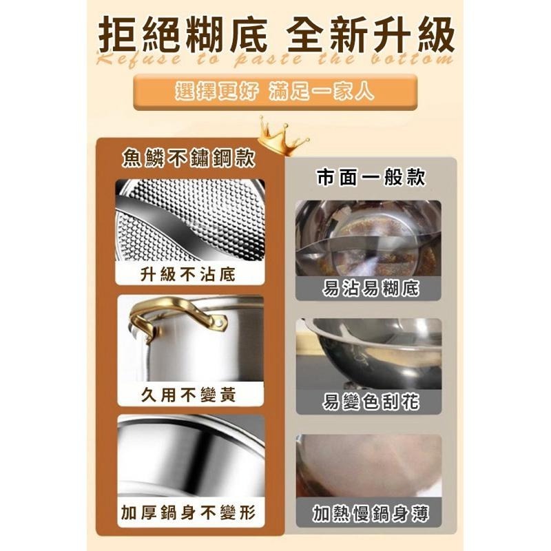 【虎達麥皂陪省團】【JUSTCOOK 廚藝寶】316不鏽鋼魚鱗鴛鴦雙耳湯鍋30公分含蓋-細節圖5