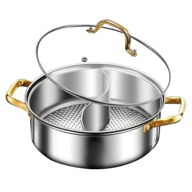【虎達麥皂陪省團】【JUSTCOOK 廚藝寶】316不鏽鋼魚鱗鴛鴦雙耳湯鍋30公分含蓋-細節圖7