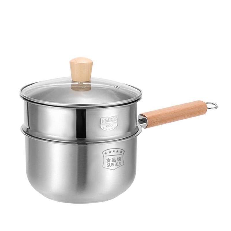 【虎達麥皂陪省團】【JUSTCOOK 廚藝寶】316不鏽鋼單柄湯鍋20公分含蓋+蒸籠-細節圖6