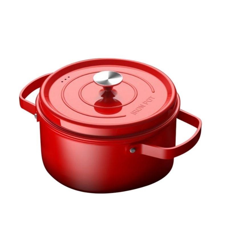 【虎達麥皂陪省團】【Enamel】琺瑯鑄鐵雙耳湯鍋24公分含蓋-細節圖5