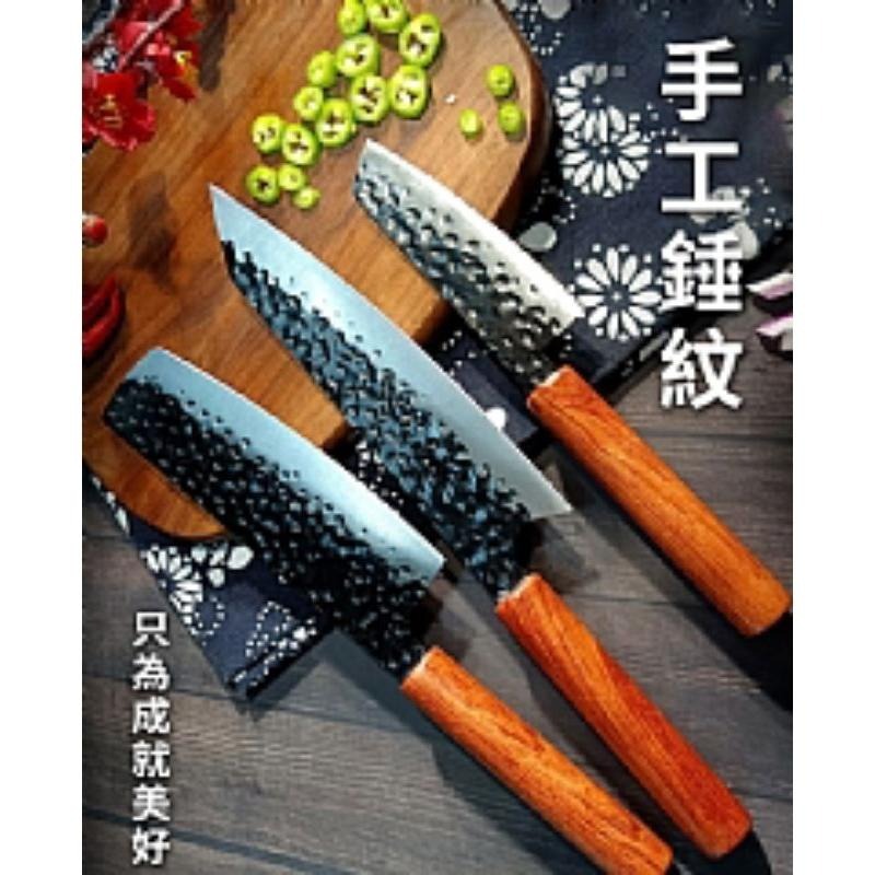 【虎達麥皂陪省團】宅配/日本進口手工鍛打廚師刀/料理刀/切菜刀 (禮盒組)-細節圖4