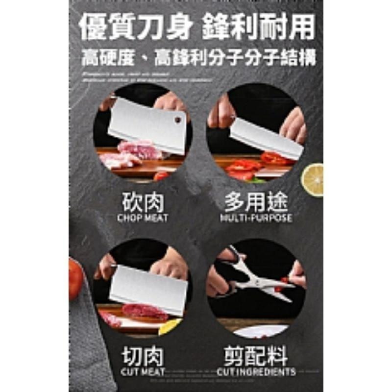 【虎達麥皂陪省團】宅配/德國主廚不鏽鋼菜刀六件組/砍骨刀/切片刀-細節圖5