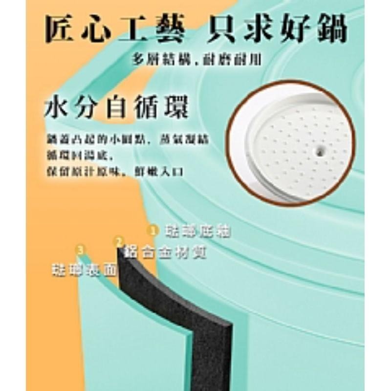 【虎達麥皂陪省團】宅配/日本春日序曲輕量琺瑯鑄鐵鍋24公分/湖水-細節圖3