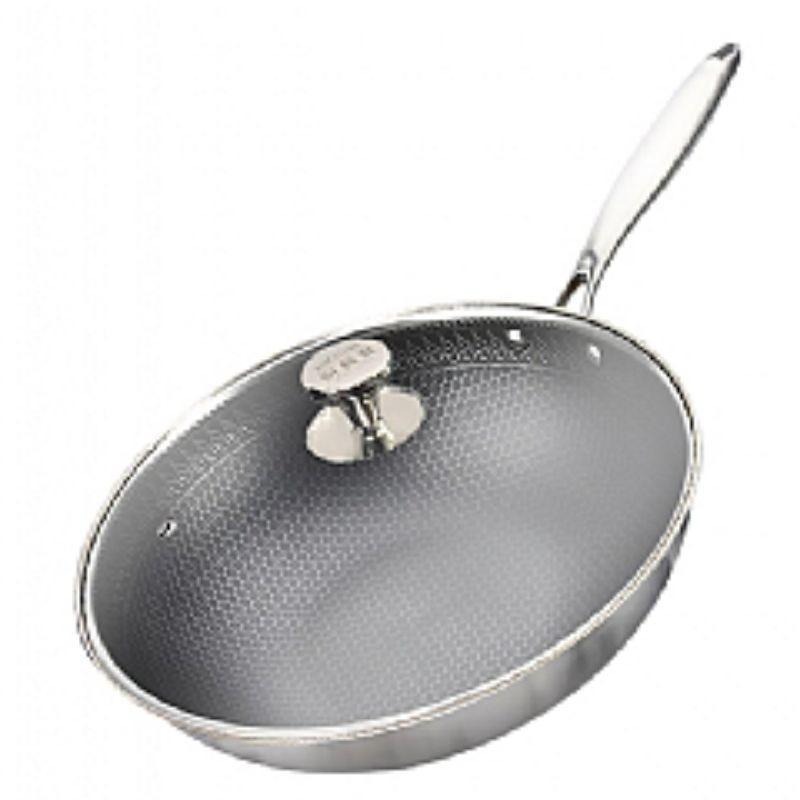 【虎達麥皂陪省團】宅配/廚藝寶德國316不鏽鋼蜂巢式複合金不沾炒鍋 (台灣製造/32公分)-細節圖5