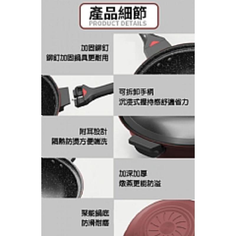 【虎達麥皂陪省團】德國精工原礦鑄造不沾真空微壓深炒鍋/壓力鍋/酒紅(32CM+鍋蓋)/宅配-細節圖9