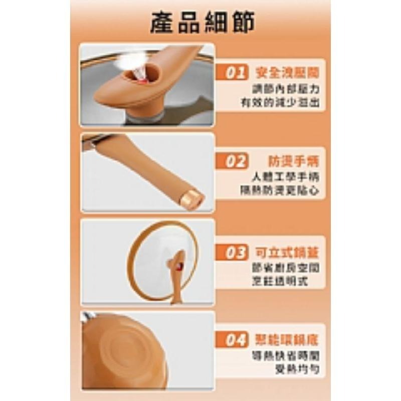 【虎達麥皂陪省團】【JUSTCOOK 廚藝寶】升級版養生鈦合金琺瑯不沾微壓炒鍋/悶燒鍋/燉鍋/宅配(含蓋32公分)-細節圖3