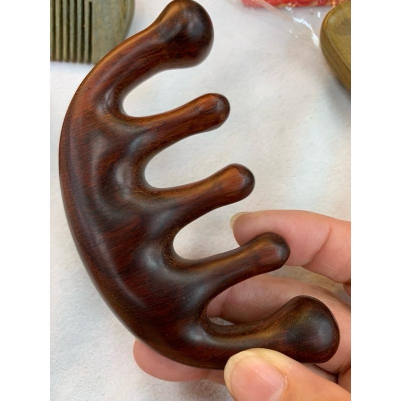 【虎達麥皂陪省團】巴拉圭綠檀梳 精品手工綠檀梳 雪檀木梳子 精品梳 綠檀梳 經絡疏通 頭皮 原木按摩-細節圖7
