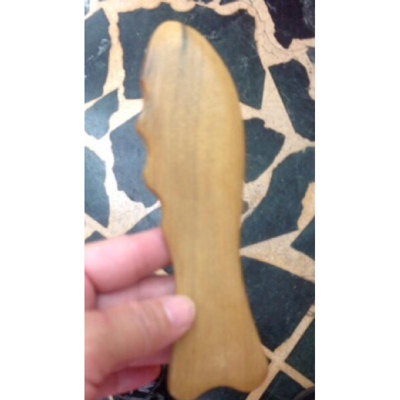 【虎達麥皂陪省團】梢楠木魚型刮痧按摩棒 現貨-細節圖5