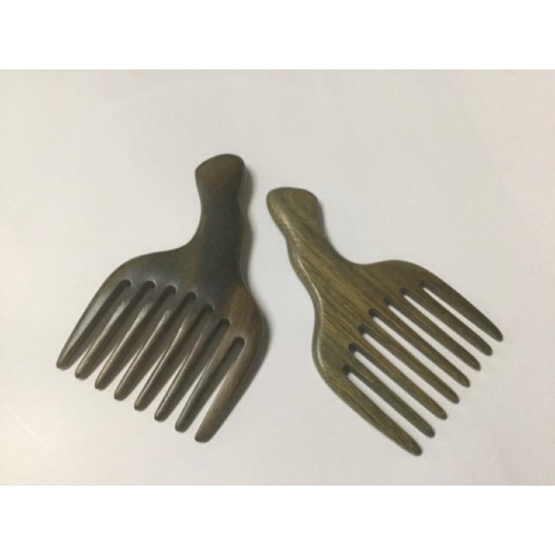 【虎達麥皂陪省團】玉檀梳/現貨/綠檀木髮叉梳 原木梳子-細節圖4