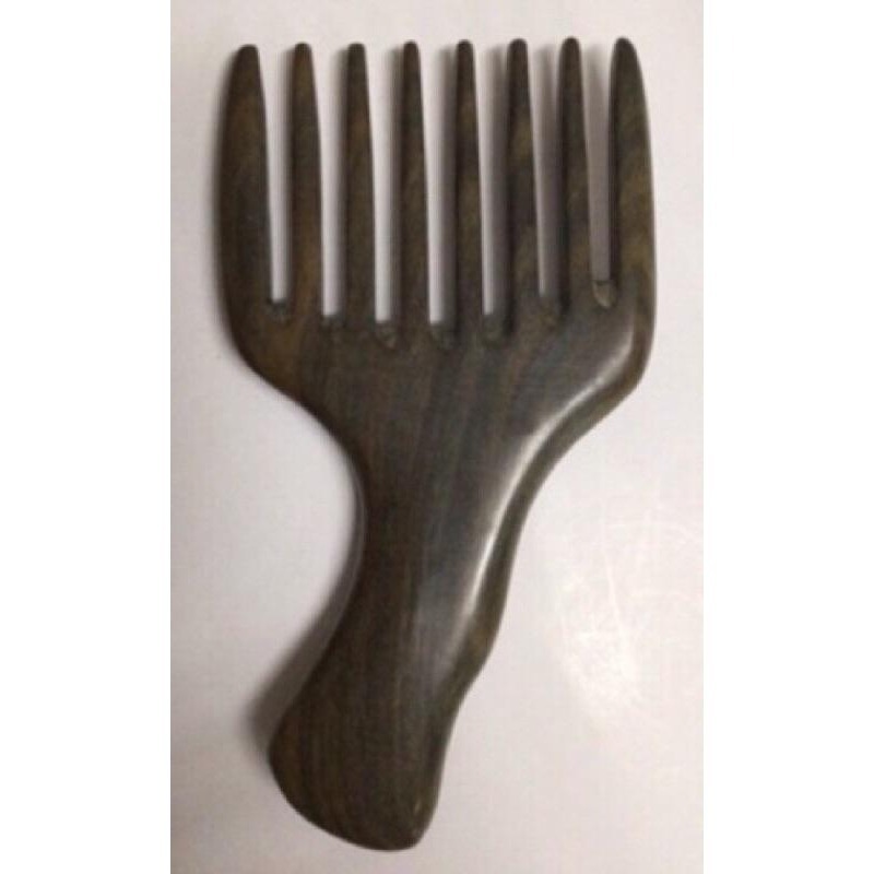 【虎達麥皂陪省團】玉檀梳/現貨/綠檀木髮叉梳 原木梳子-細節圖8