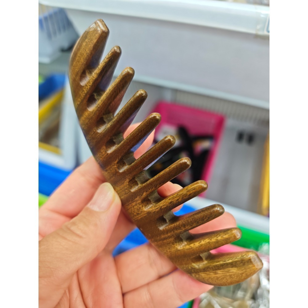 【虎達麥皂陪省團】綠檀梳 原木梳子 梳子 按摩梳-細節圖2