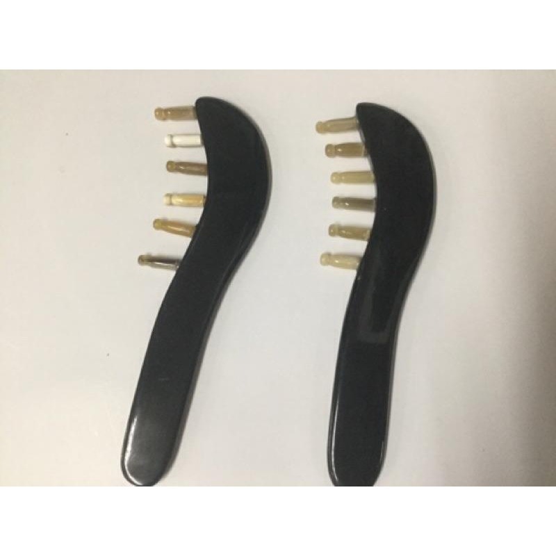 【虎達麥皂陪省團】六齒牛角梳 台灣現貨 原始點正牛角排刮 六齒梳牛角梳 2G頭皮按摩梳 刮痧板 穴道按摩棒-細節圖4