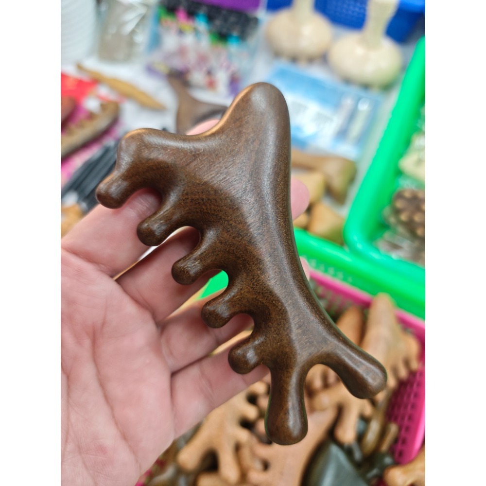 【虎達麥皂陪省團】金絲檀按摩梳 原木按摩-細節圖3