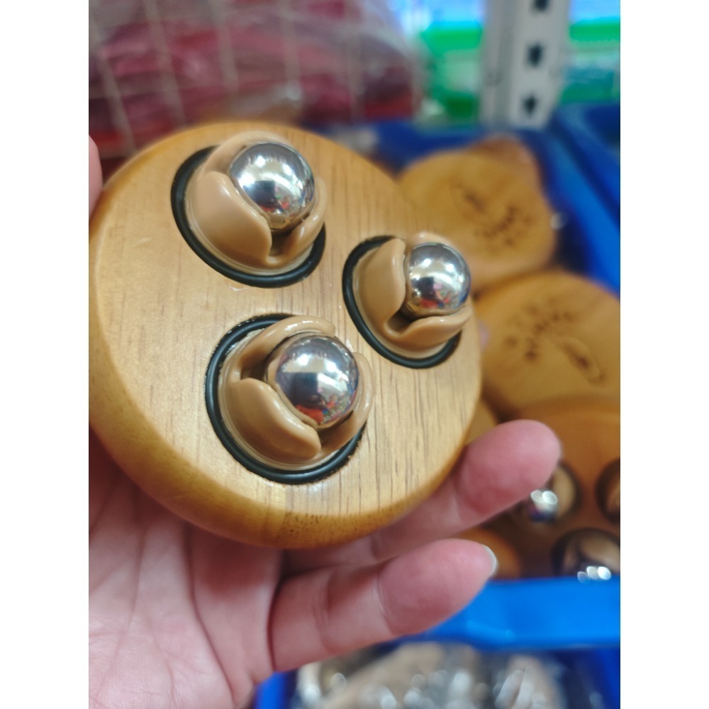 【虎達麥皂陪省團】木製按摩輪 三輪按摩 原木-細節圖2