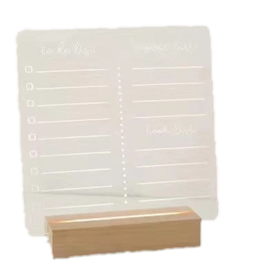 【現貨折扣】透明壓克力發光記事板(送白色筆) 留言板 記事板 寫字板 發光記事板 壓克力留言板 小夜燈 備忘錄 聖誕禮物-細節圖10