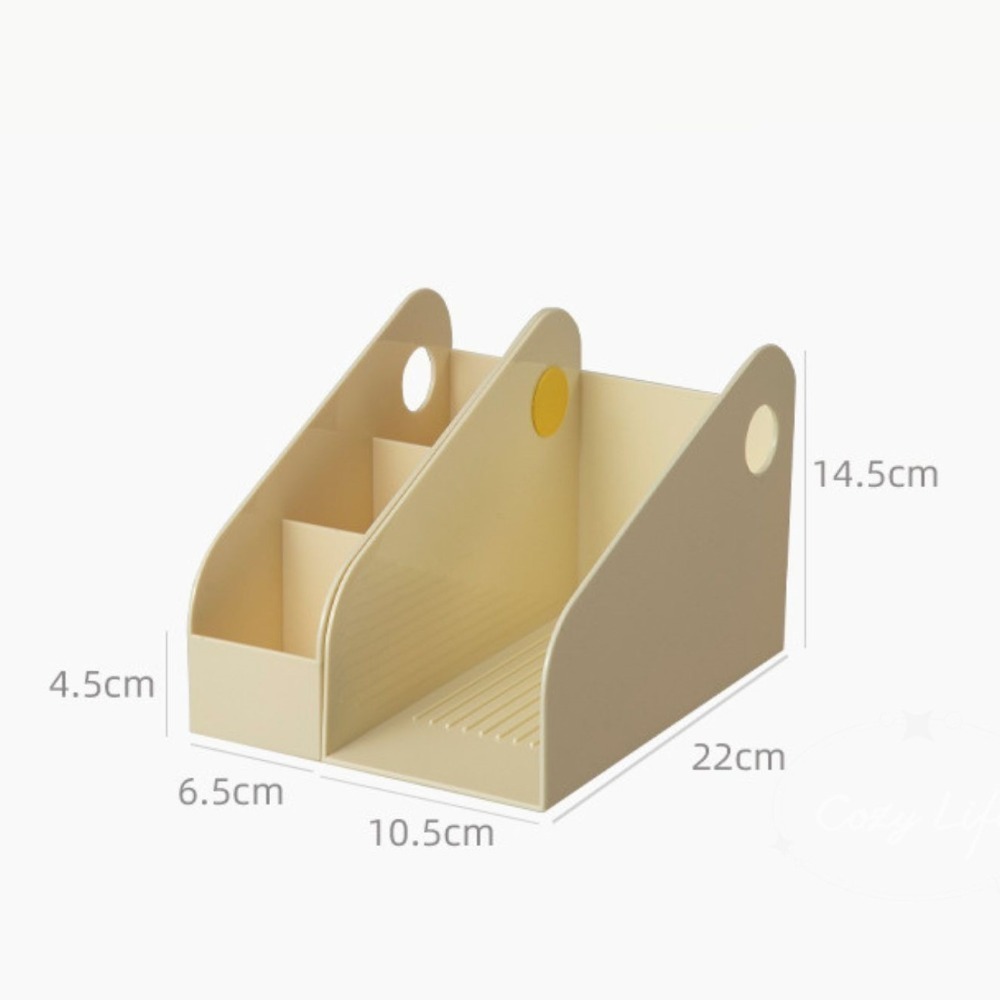 【現貨折扣】奶油色收納架 書架 文件架 收納盒 桌面書架 文件收納 文具收納 桌面收納 多功能收納 辦公收納 畢業禮物-細節圖9