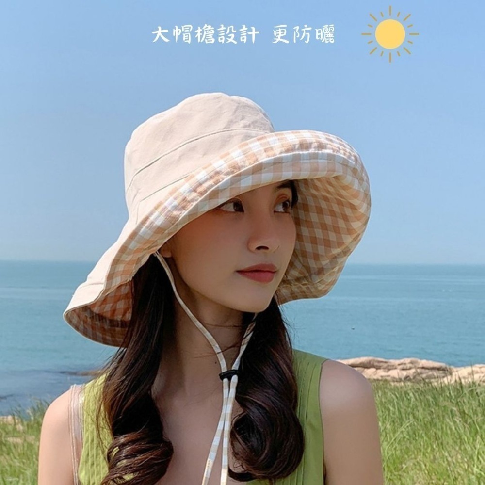 【台灣現貨】雙面大帽簷遮陽帽 雙面漁夫帽 防曬帽 雙面帽 大帽邊 漁夫帽 帽子 遮陽帽 雙面可戴 防曬必備 戶外防曬-細節圖6