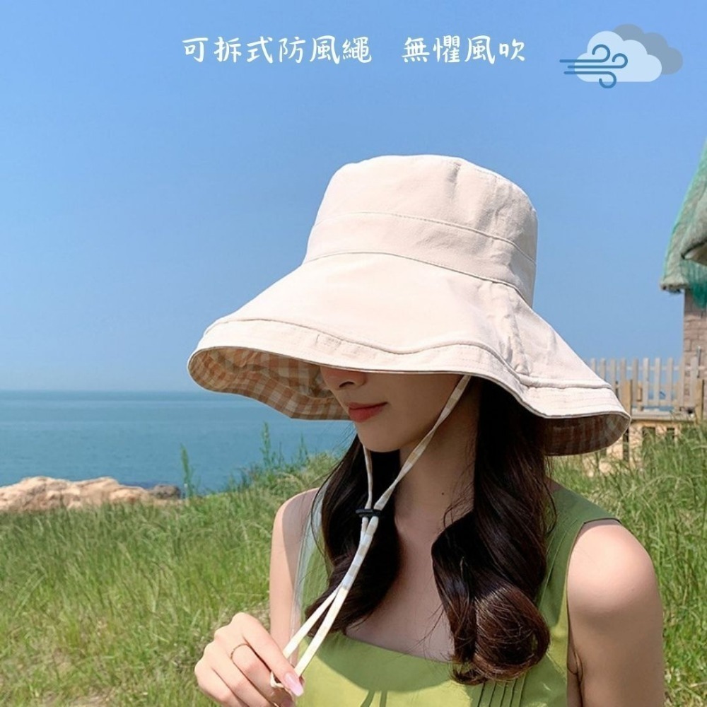 【台灣現貨】雙面大帽簷遮陽帽 雙面漁夫帽 防曬帽 雙面帽 大帽邊 漁夫帽 帽子 遮陽帽 雙面可戴 防曬必備 戶外防曬-細節圖7