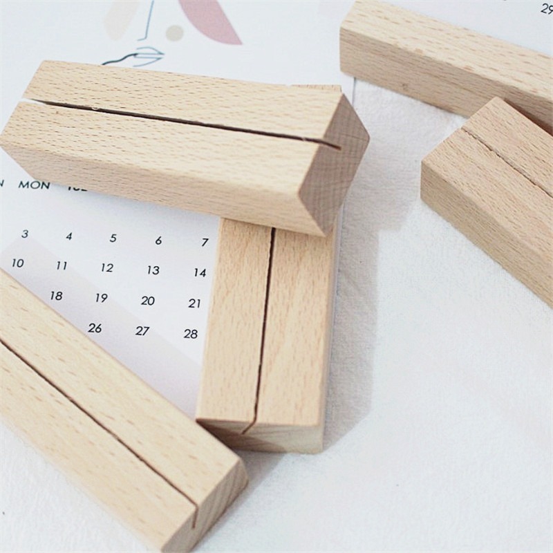 【台灣現貨】木質便簽夾 名片夾 名片座 卡片夾 照片夾 便簽夾 留言夾 標籤夾 卡片架 明信片夾 底座 實木底座 木底座-細節圖7