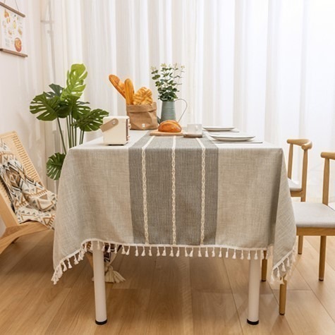【台灣現貨】棉麻防水桌巾 流蘇桌布 棉麻桌巾 防水桌巾 廚房桌巾 餐桌墊 防水桌布 桌巾 桌布 餐桌布 餐桌巾 北歐桌巾-細節圖6
