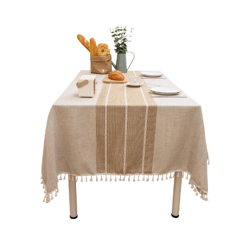 【台灣現貨】棉麻防水桌巾 流蘇桌布 棉麻桌巾 防水桌巾 廚房桌巾 餐桌墊 防水桌布 桌巾 桌布 餐桌布 餐桌巾 北歐桌巾-細節圖10