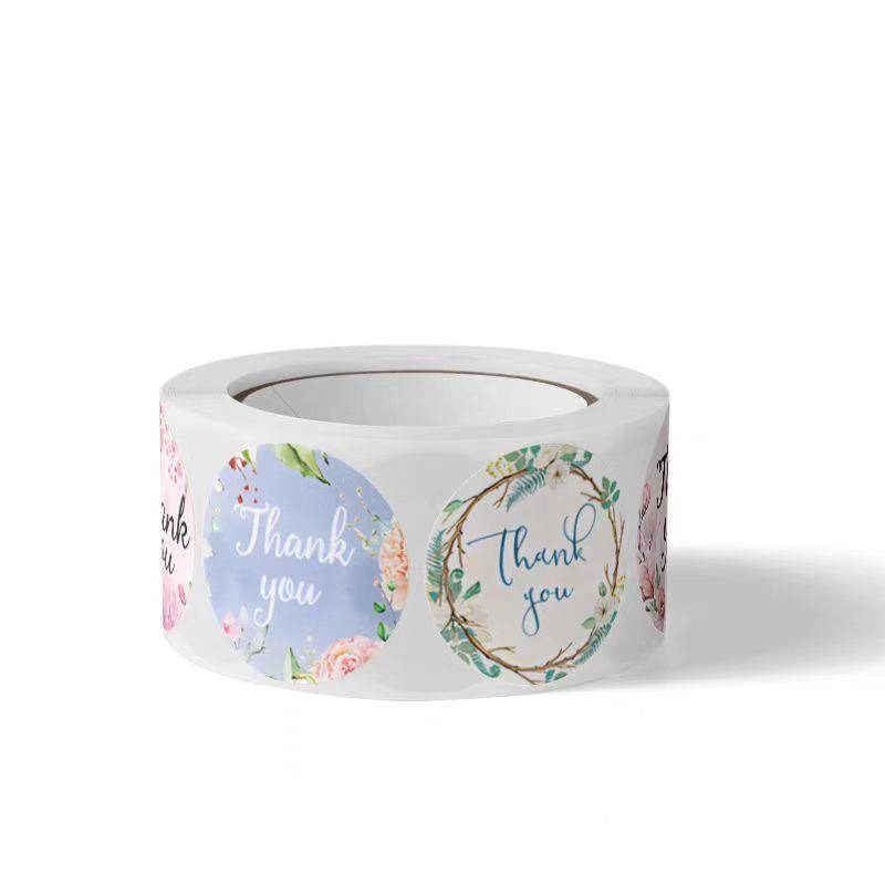 台灣現貨500/卷裝飾貼紙標籤烘培封口貼禮物裝飾不乾膠感謝貼紙貼紙-細節圖2