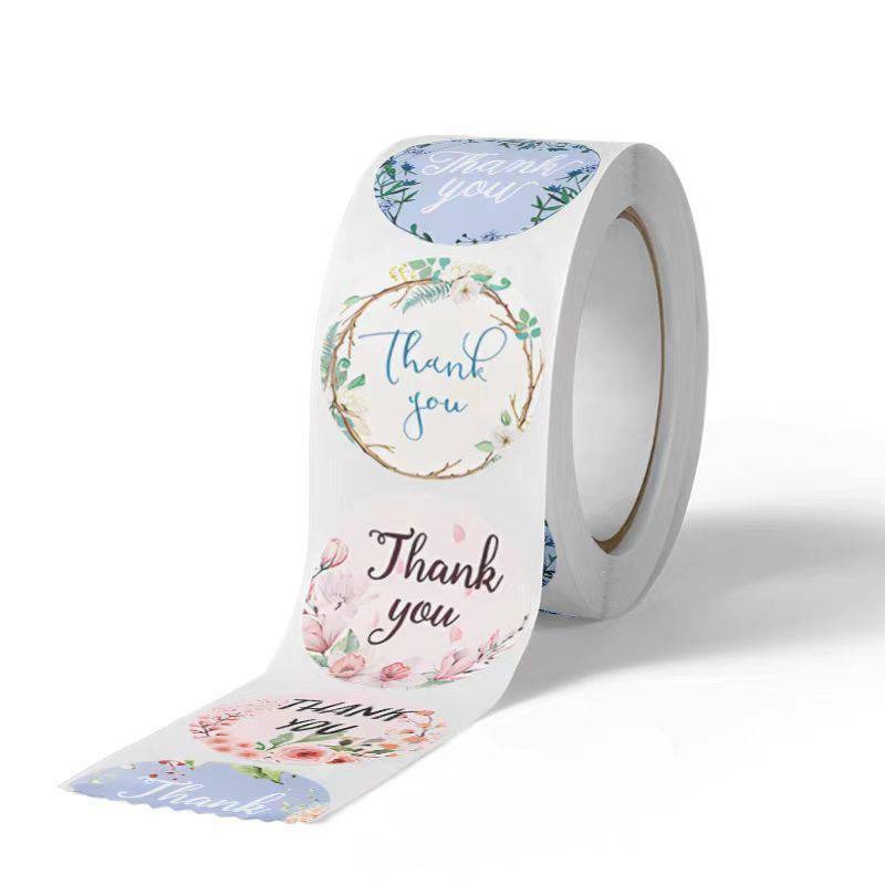 台灣現貨500/卷裝飾貼紙標籤烘培封口貼禮物裝飾不乾膠感謝貼紙貼紙-細節圖4