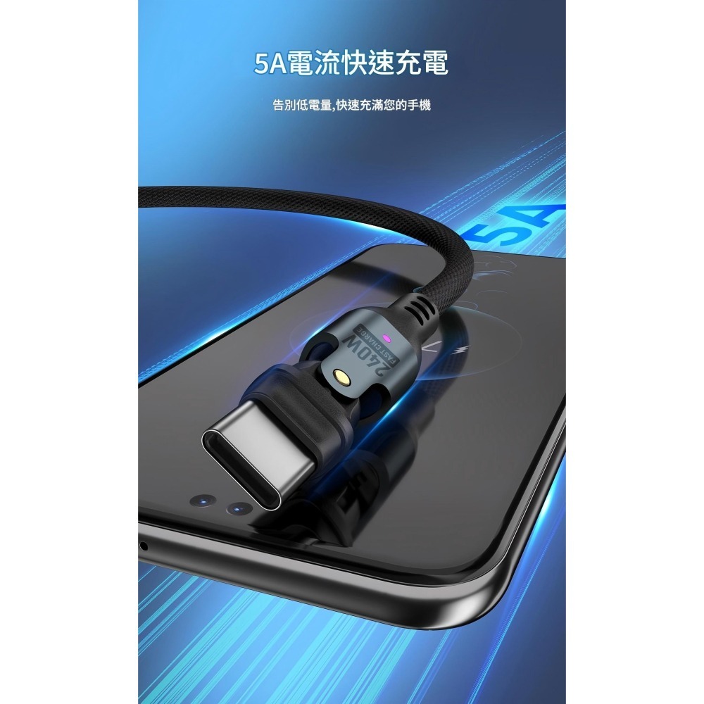 240w 180°旋轉雙Type-c to Type-c超級快充線 PD充電線 數據傳輸線 長100cm 防斷裂 更安全-細節圖4