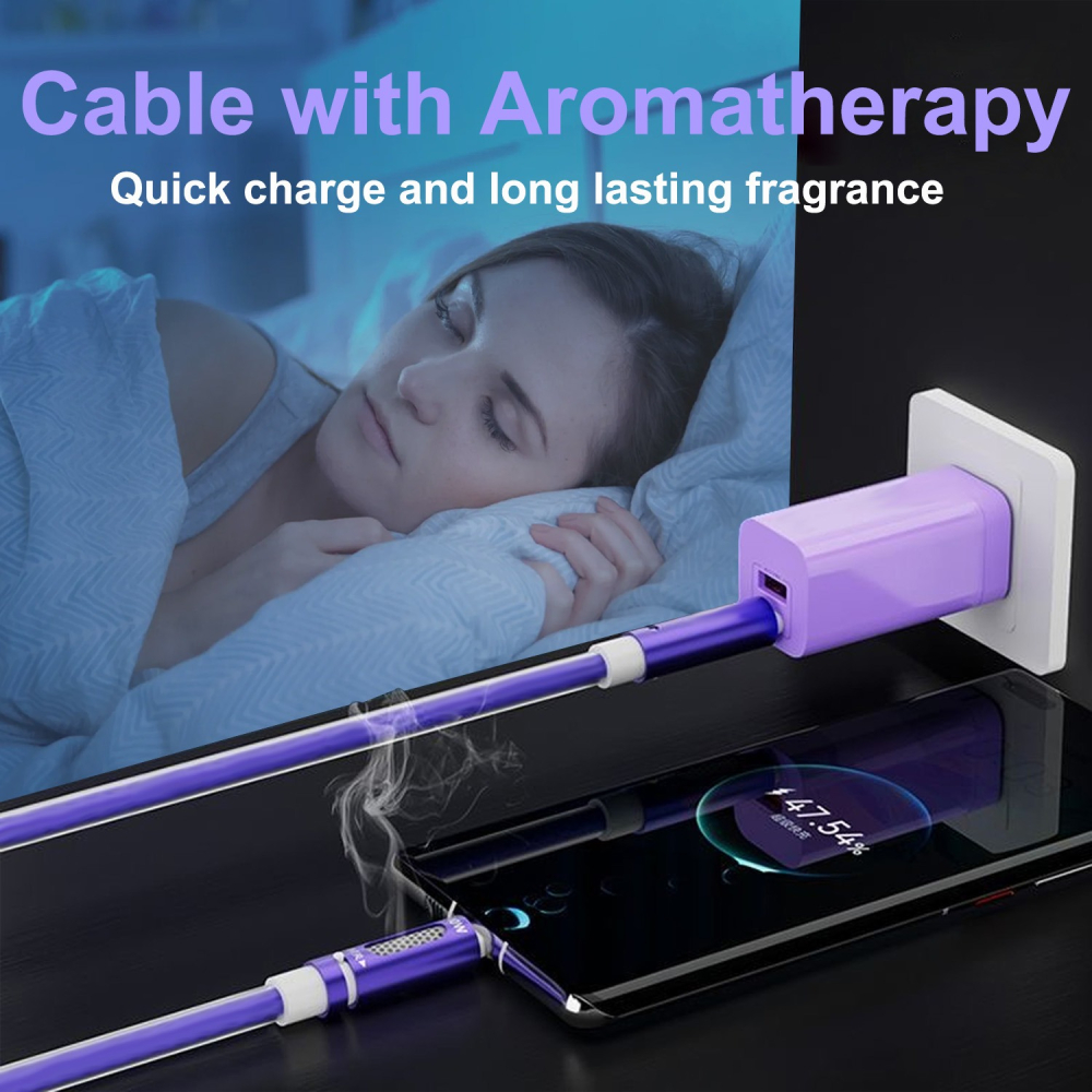 65W 香薰 雙TEPY-C手機充電綫 車載充電綫 氛圍燈 長120cm-細節圖9