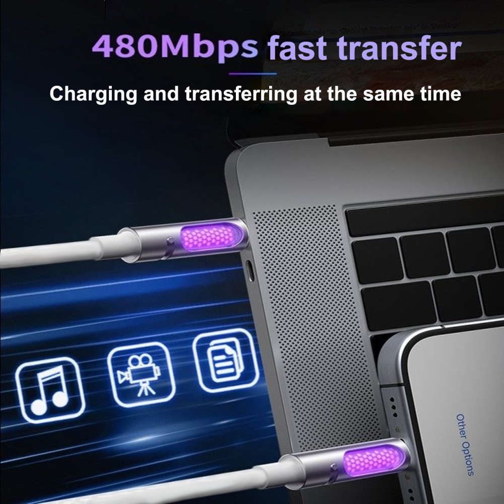 65W 香薰 雙TEPY-C手機充電綫 車載充電綫 氛圍燈 長120cm-細節圖10