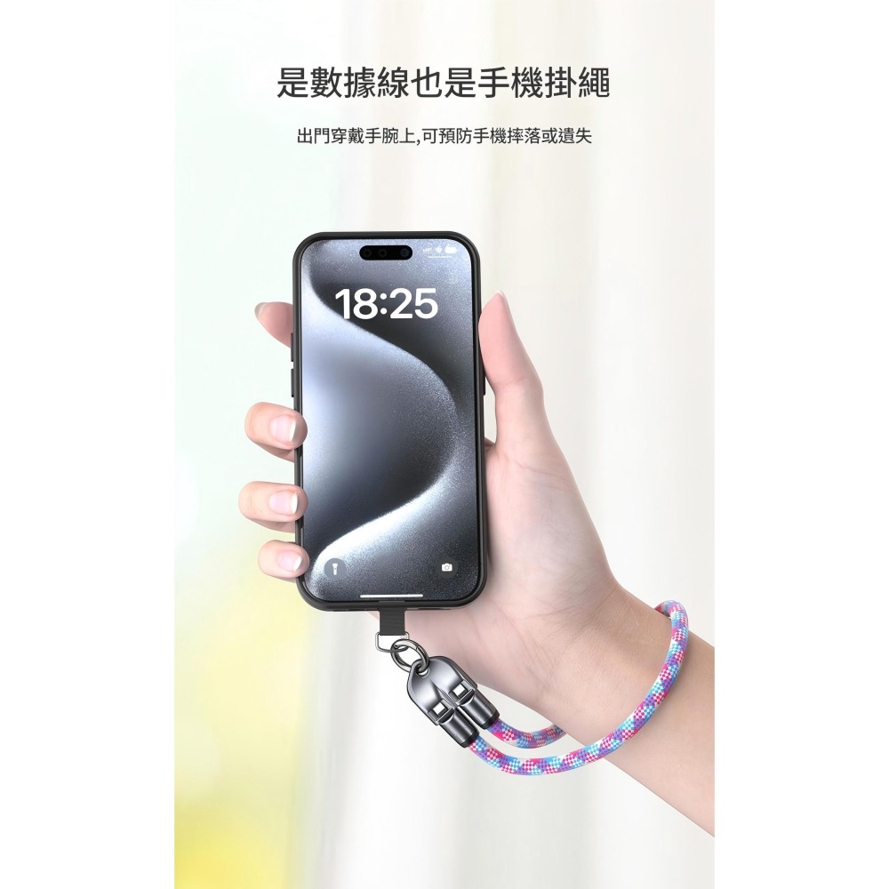 240W手機尼龍掛繩充電線 雙Type-c超級快充線 PD快充線 鑰匙扣掛繩30cm 背帶款兩用快充充電綫120cm-細節圖6