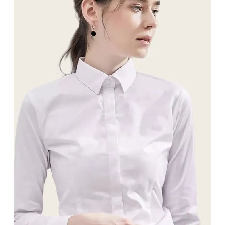 竹纖維襯衫(抗皺 不透) 白襯衫女 白色/黑色襯衫(房仲,代銷專用) 長袖 wcps62-細節圖5