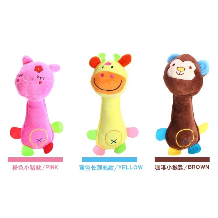 <1313選物> 毛绒發聲玩具 可愛猴子 粉紅豬 長頸鹿 狗狗發聲玩具 可愛發聲小動物 小狗玩具-細節圖2