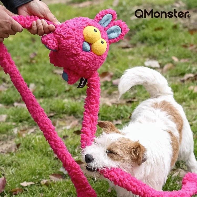 <1313選物>Qmonster 甩甩兔家族 長腳寵物玩具毛绒狗狗發聲低音玩具互動拉扯解悶 甩甩兔家族玩具 現貨-細節圖6