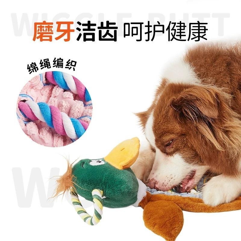 <1313選物>FOFOS繩環拉環兩隻狐狸狗玩具毛仍發聲繩結拔河金毛邊牧磨牙解悶寵物玩具耐咬磨牙玩具-細節圖3