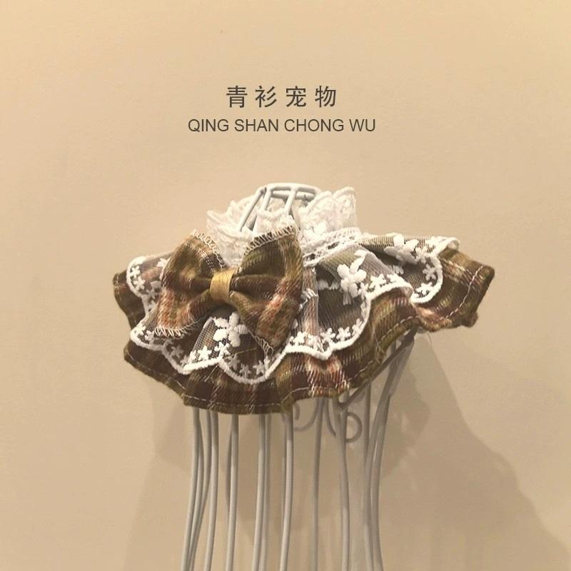 <1313選物>【青衫寵物】◆ 復古英倫風蕾絲口水巾、領巾寵物貓咪狗狗頸部裝飾衣服圍脖 秋冬新款-細節圖3