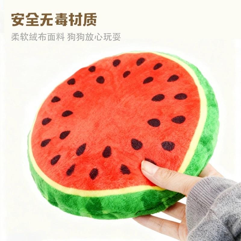 <1313選物>毛绒發聲水果大西瓜BB叫 寵物玩具 小狗玩具 寵物用品 寵物飛盤-細節圖2