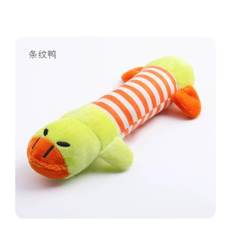 <1313選物> 毛絨發聲 繽紛可愛條紋小豬小鴨小象毛绒發聲玩具 寵物狗狗玩具-細節圖4