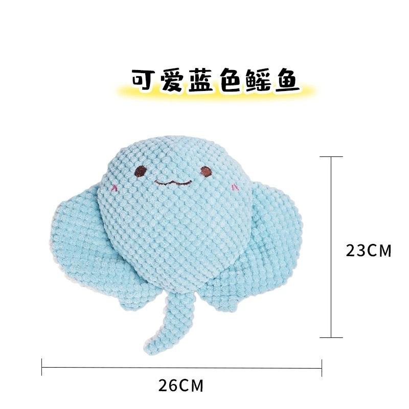 <1313選物>玉米絨魔鬼鱼 寵物發聲玩具狗狗自嗨解悶磨牙耐咬-細節圖6