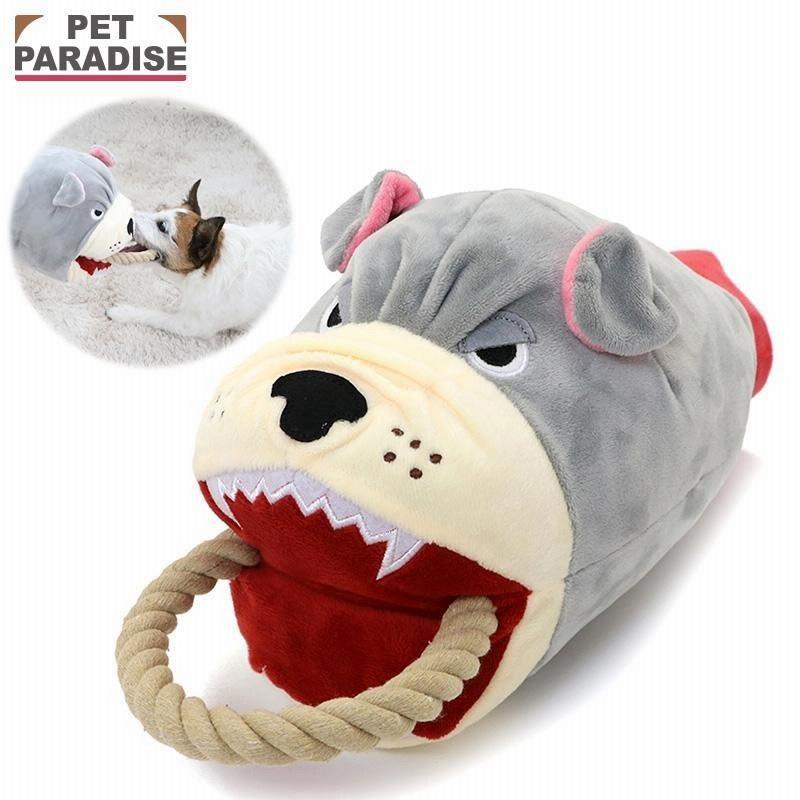 <1313選物> #現貨 [ PET PARADISE ] 正版日本連線商品 鬥牛犬惡霸犬繩結玩具手偶玩具中大型犬玩具拉-細節圖2