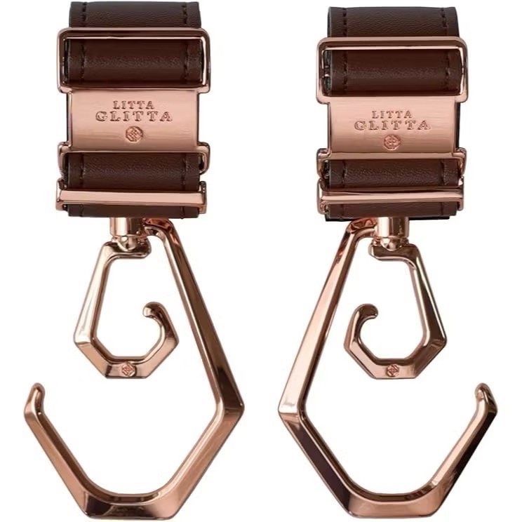 深咖皮革-玫瑰金屬鉤