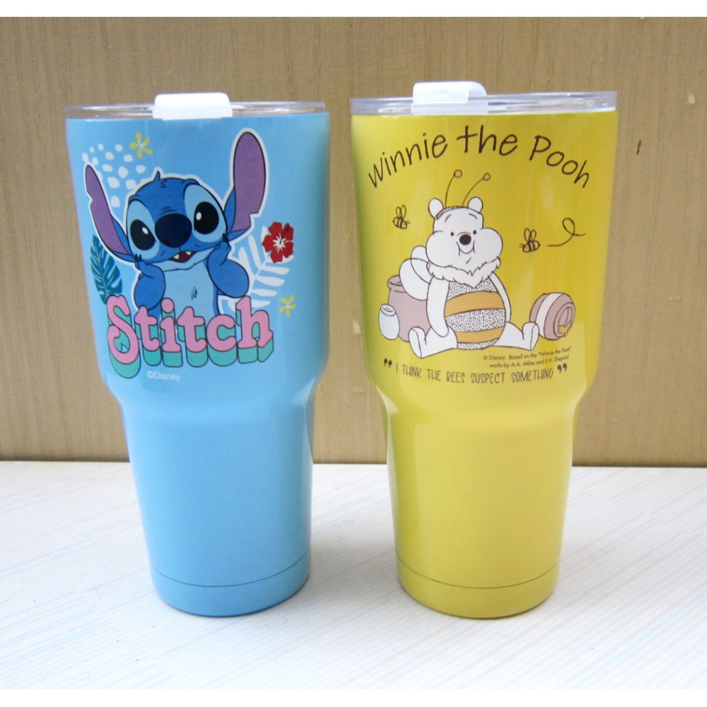 迪士尼 史迪奇 小熊維尼 維尼小熊 冰霸杯 水杯  不銹鋼保溫杯 水瓶 冰壩杯 900ml-細節圖2