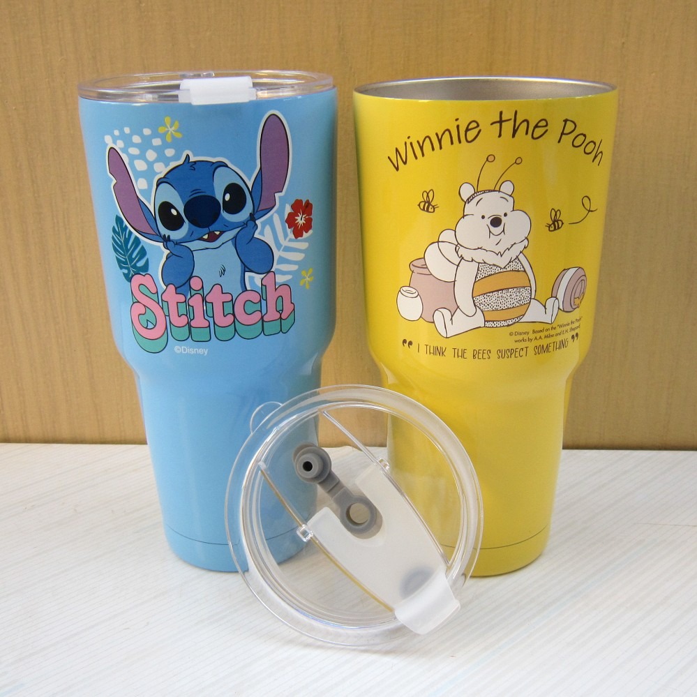 迪士尼 史迪奇 小熊維尼 維尼小熊 冰霸杯 水杯  不銹鋼保溫杯 水瓶 冰壩杯 900ml-細節圖4