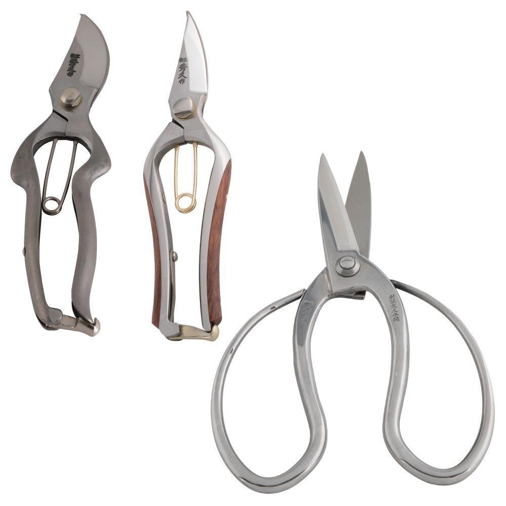 【小美紀】白鋼系列剪定鋏(園藝器具)宗家秀久作 日製剪刀 剪定鋏 修枝鋏 芽切剪 鍛造剪刀 花盆剪 盆栽鋏 大久保 花剪-細節圖2
