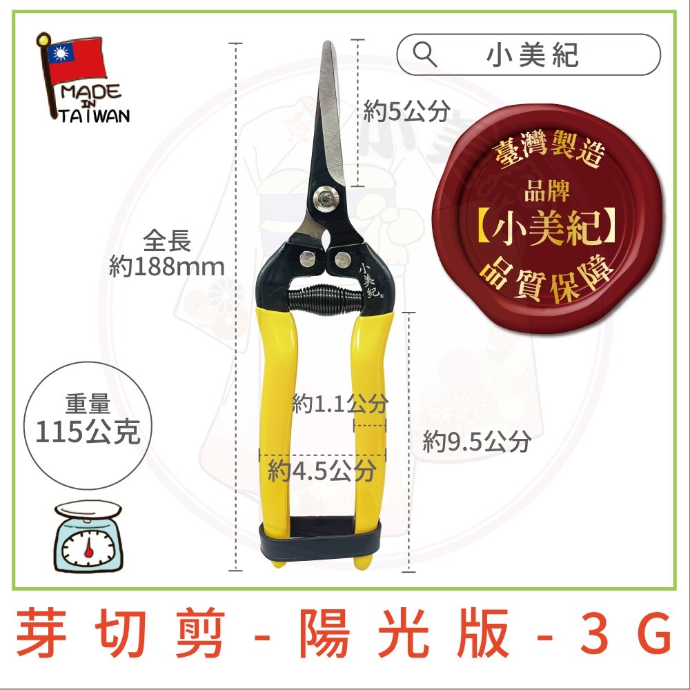 【小美紀】芽切剪 剪定鋏 修枝剪 樹剪 盆栽 剪刀 花剪 採果剪 樹葉剪 園藝剪 植物保鑣 花剪 小美紀-規格圖8