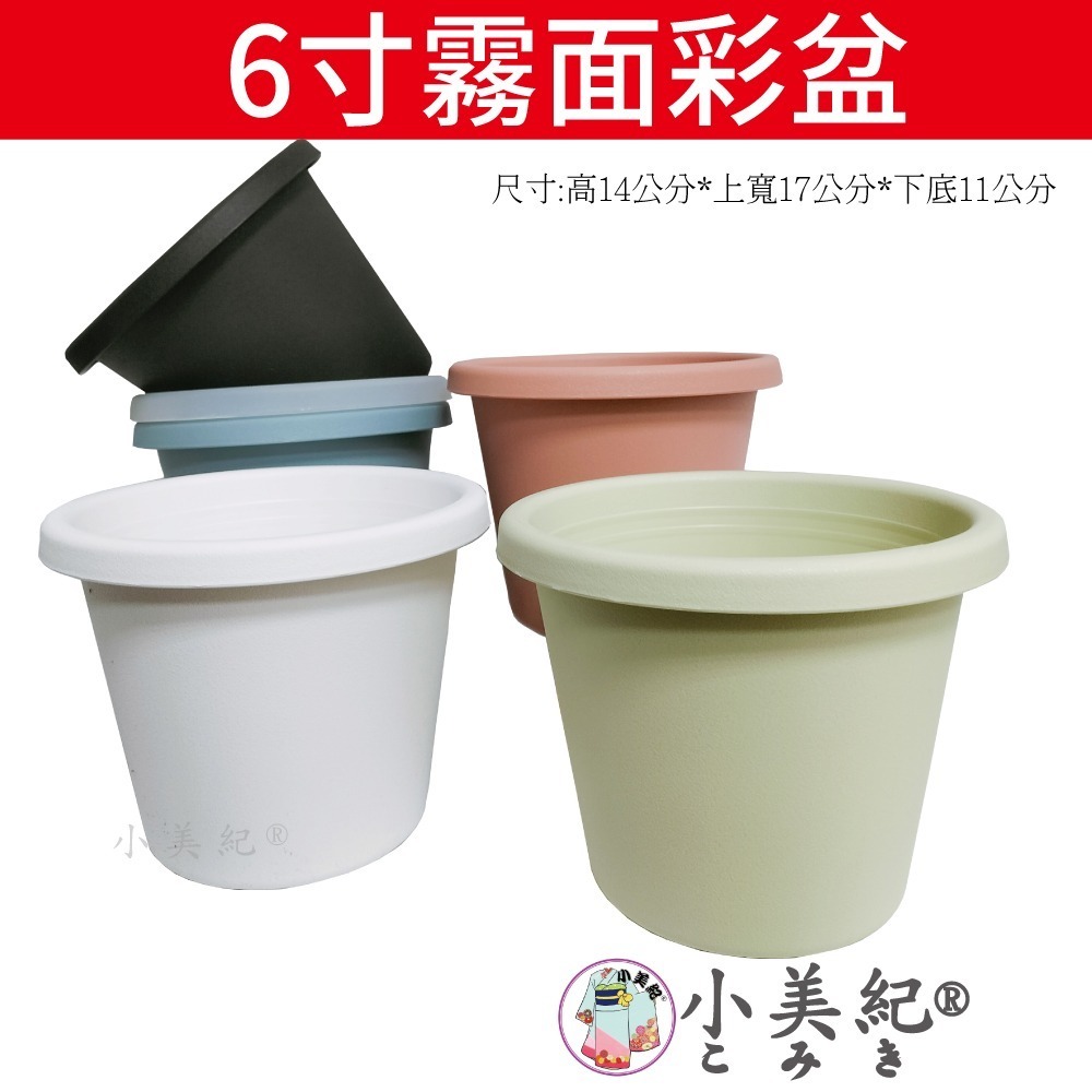 【小美紀】霧面彩盆(園藝資材) 育苗盆 栽培盆 彩盆 草莓盆 4寸 6寸 8寸 10寸圓盆 多肉盆 園藝-細節圖2