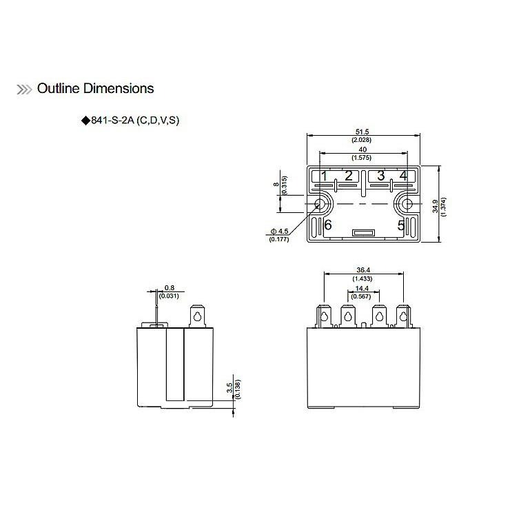 『正典UCHI電子』松川 841-S-2A-D 24V 110V 220V 25A 6腳繼電器 冷氣 空調繼電器-細節圖5