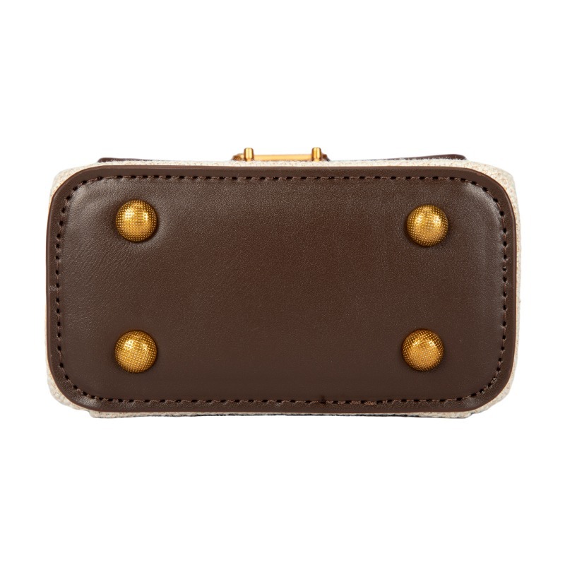 Disney 迪士尼經典復古維尼刺繡牛津硬挺手提包-細節圖5