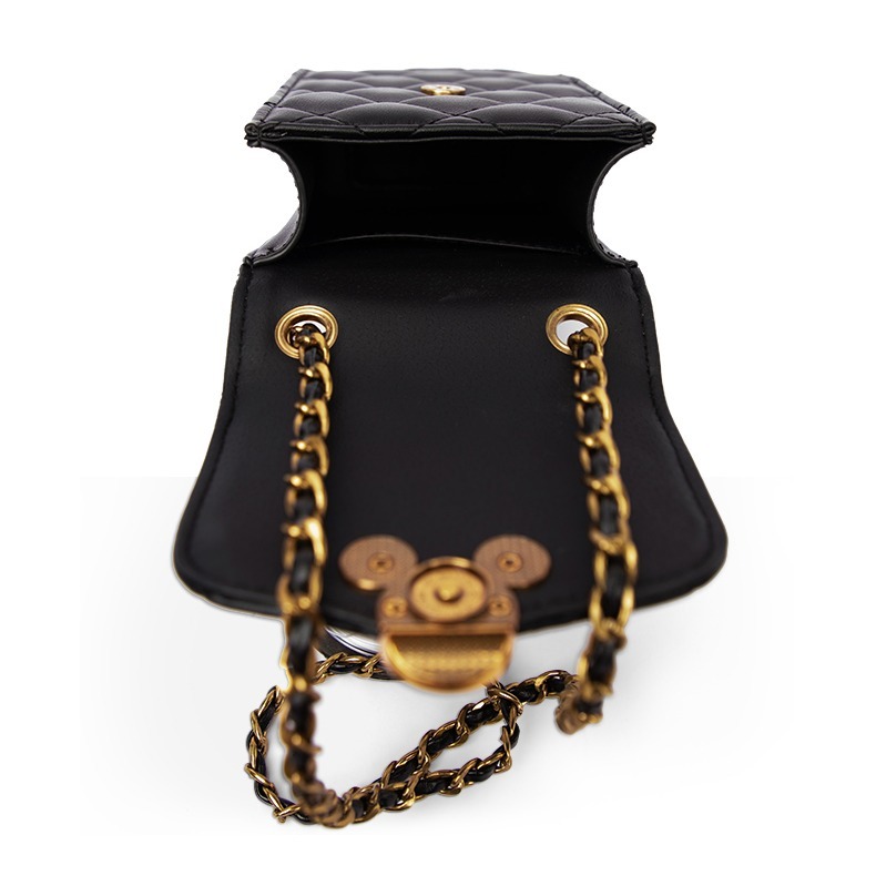 Disney迪士尼經典米奇金鍊菱格小方包-細節圖2